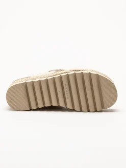 Sweeks - Sonja Cross - Beige sandaler i mocka