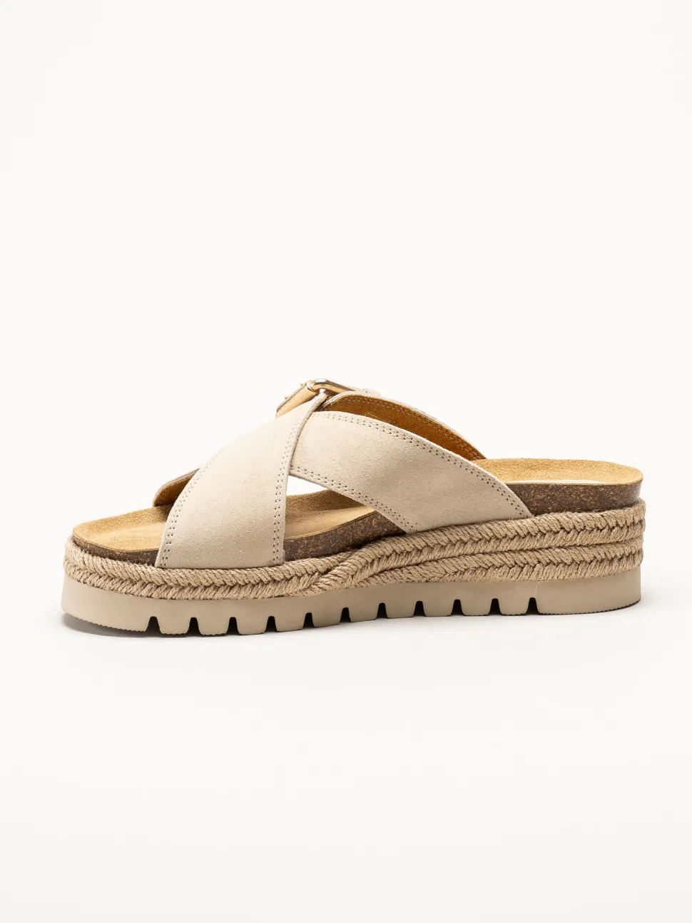 Sweeks - Sonja Cross - Beige sandaler i mocka