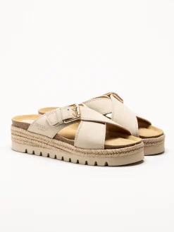 Sweeks - Sonja Cross - Beige sandaler i mocka