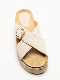 Sweeks - Sonja Cross - Beige sandaler i mocka