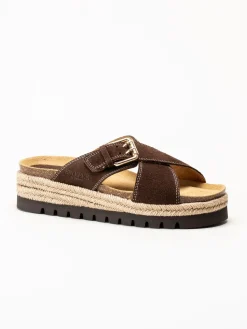 Sweeks - Sonja Cross - Mörkbruna sandaler i mocka