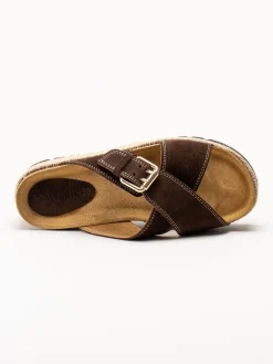 Sweeks - Sonja Cross - Mörkbruna sandaler i mocka