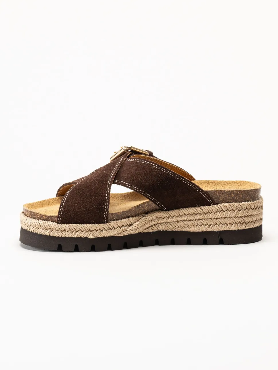 Sweeks - Sonja Cross - Mörkbruna sandaler i mocka
