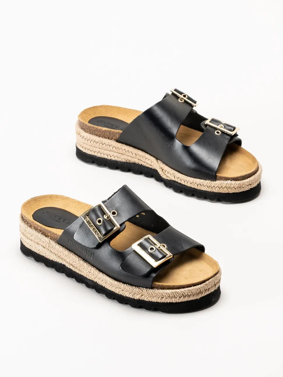 Sweeks - Sonja - Svarta sandaler i skinn