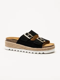 Sweeks - Sonja - Svarta slip in sandaler i mocka