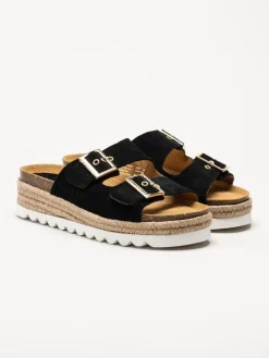 Sweeks - Sonja - Svarta slip in sandaler i mocka