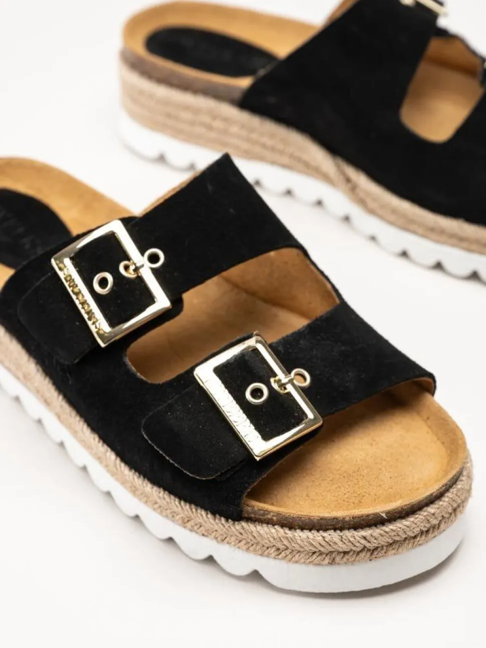 Sweeks - Sonja - Svarta slip in sandaler i mocka