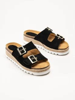 Sweeks - Sonja - Svarta slip in sandaler i mocka