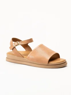 Ten Points - Alma - Ljusbruna skinnsandaler