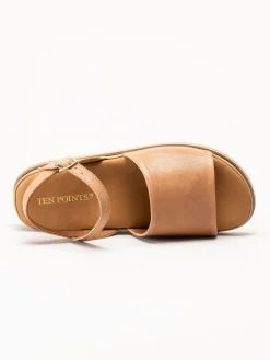 Ten Points - Alma - Ljusbruna skinnsandaler