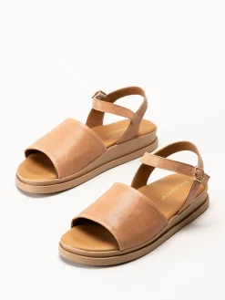 Ten Points - Alma - Ljusbruna skinnsandaler