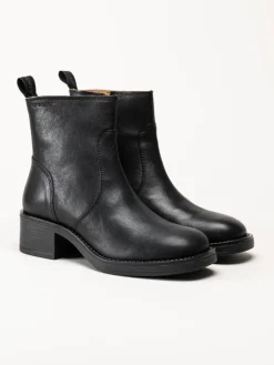 Ten Points - Ingrid - Svarta boots i skinn
