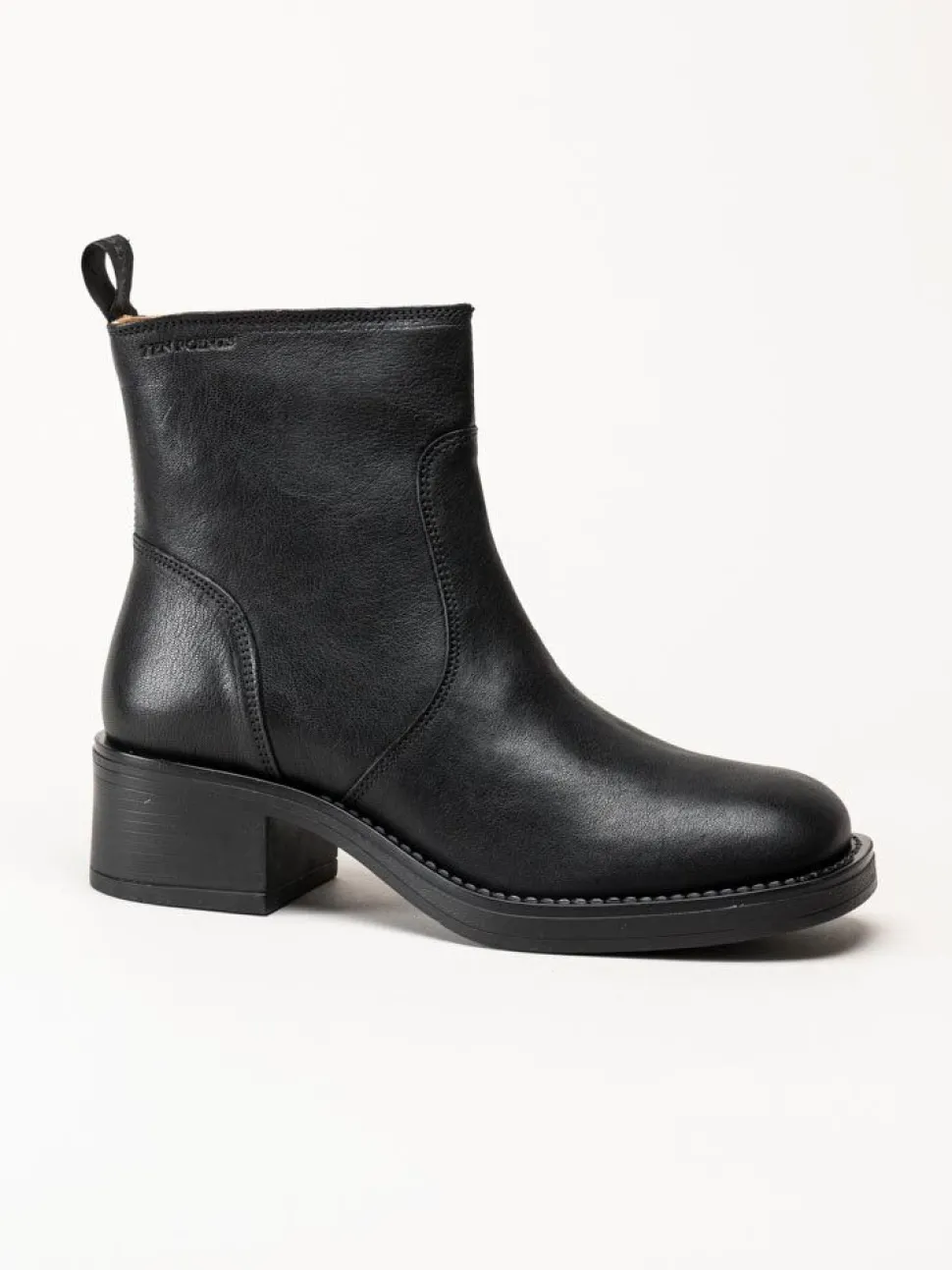 Ten Points - Ingrid - Svarta boots i skinn