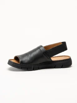 Ten Points - Julia - Svarta sandaler i skinn