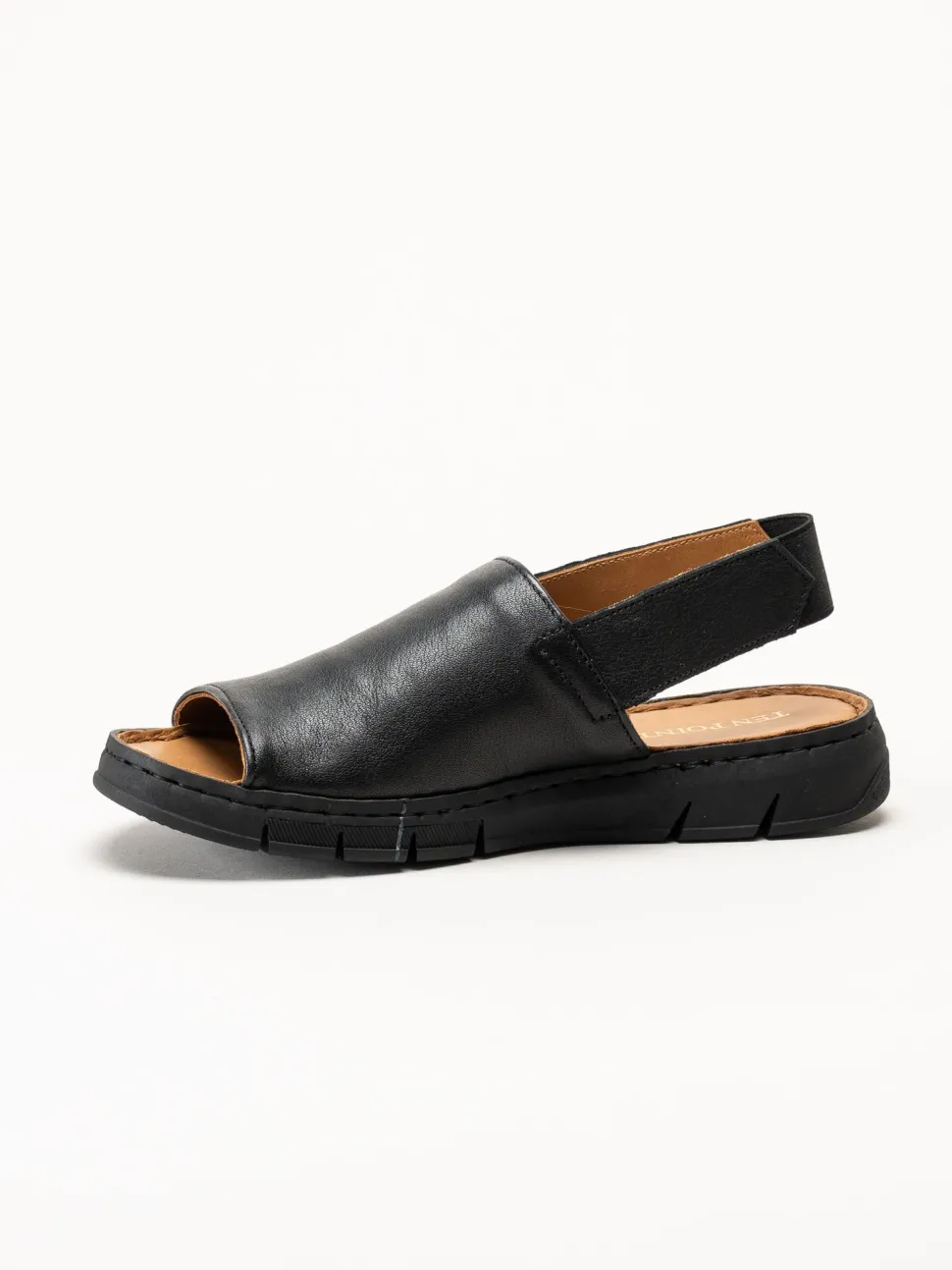 Ten Points - Julia - Svarta sandaler i skinn