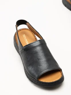 Ten Points - Julia - Svarta sandaler i skinn