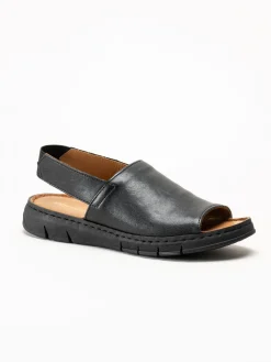 Ten Points - Julia - Svarta sandaler i skinn