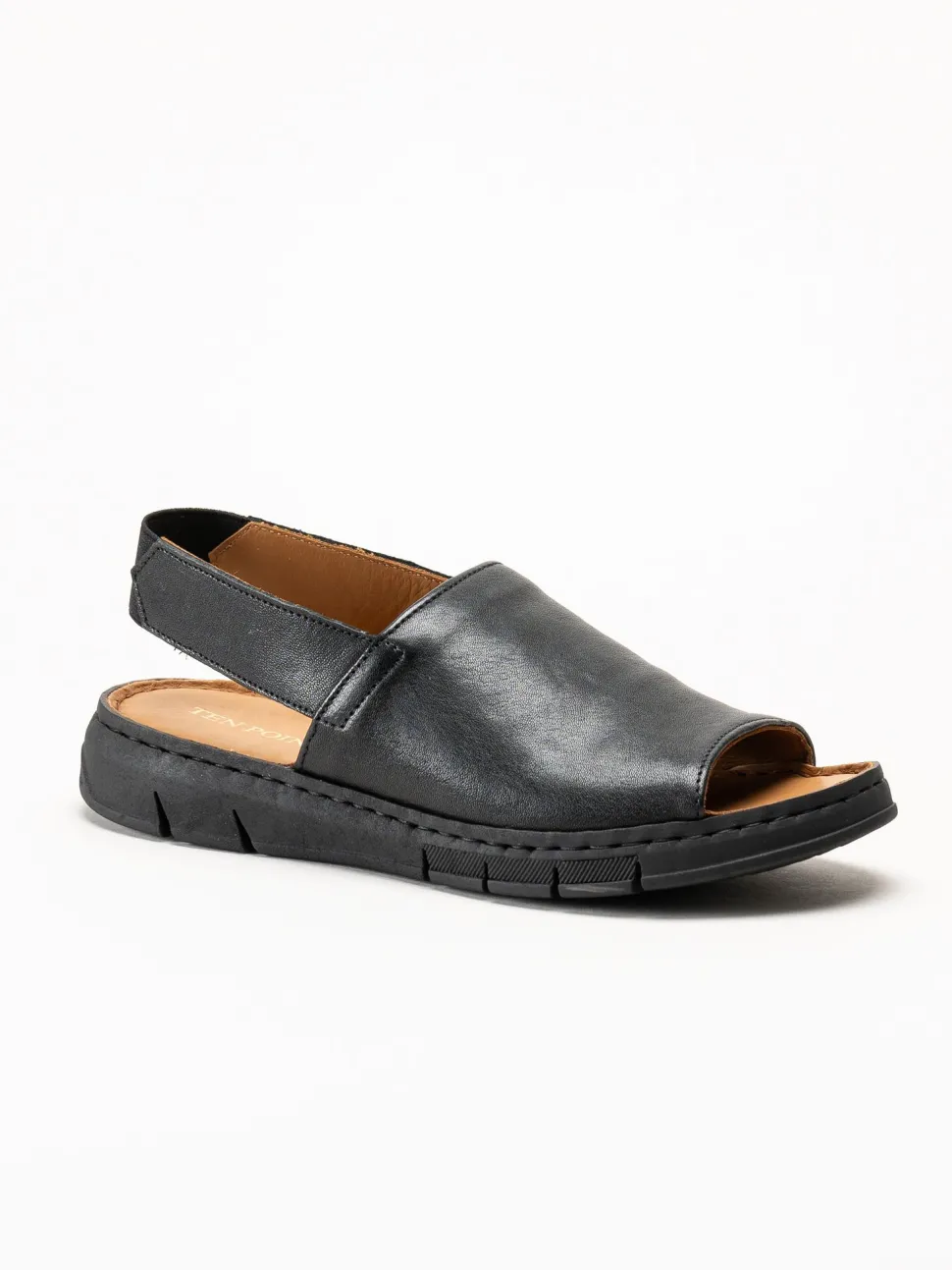 Ten Points - Julia - Svarta sandaler i skinn