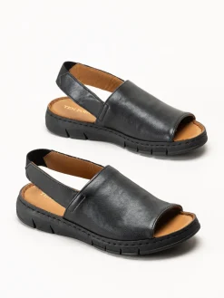 Ten Points - Julia - Svarta sandaler i skinn