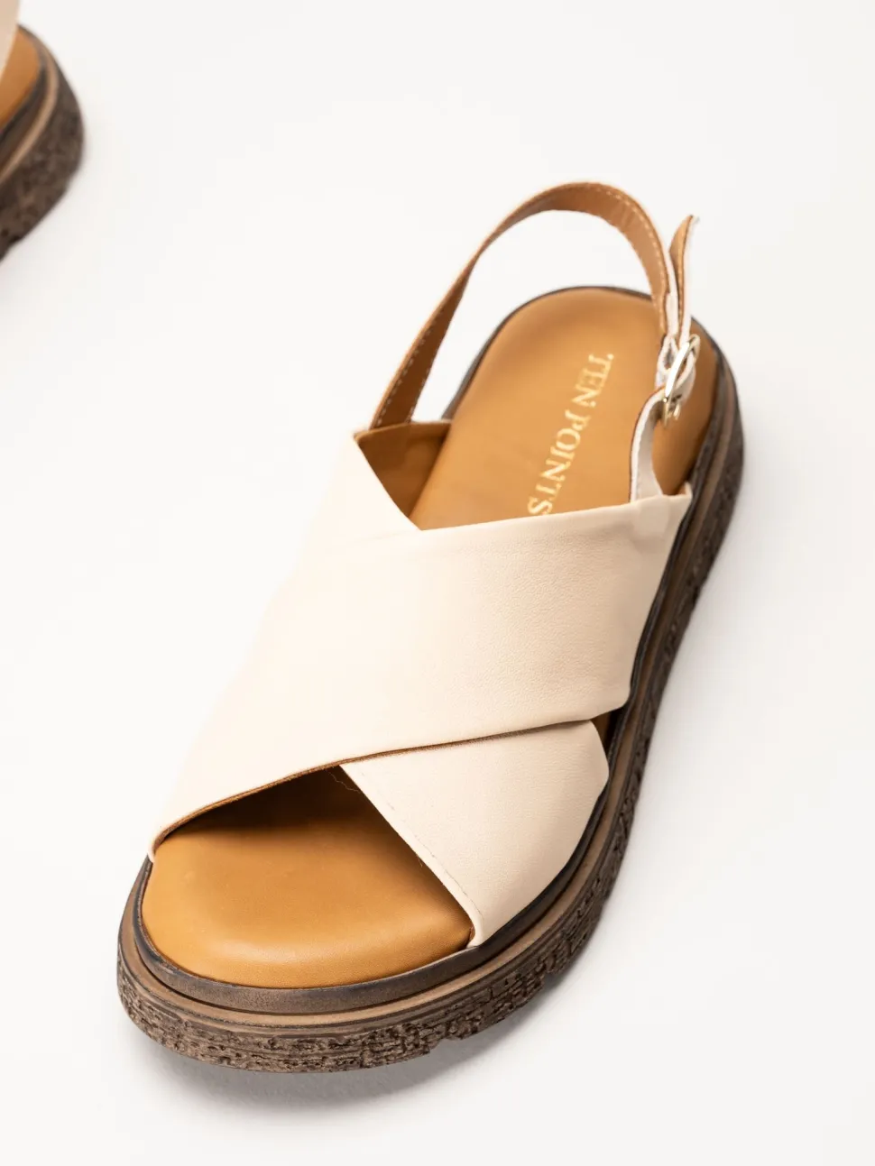 Ten Points - Mona - Beige skinnsandaler