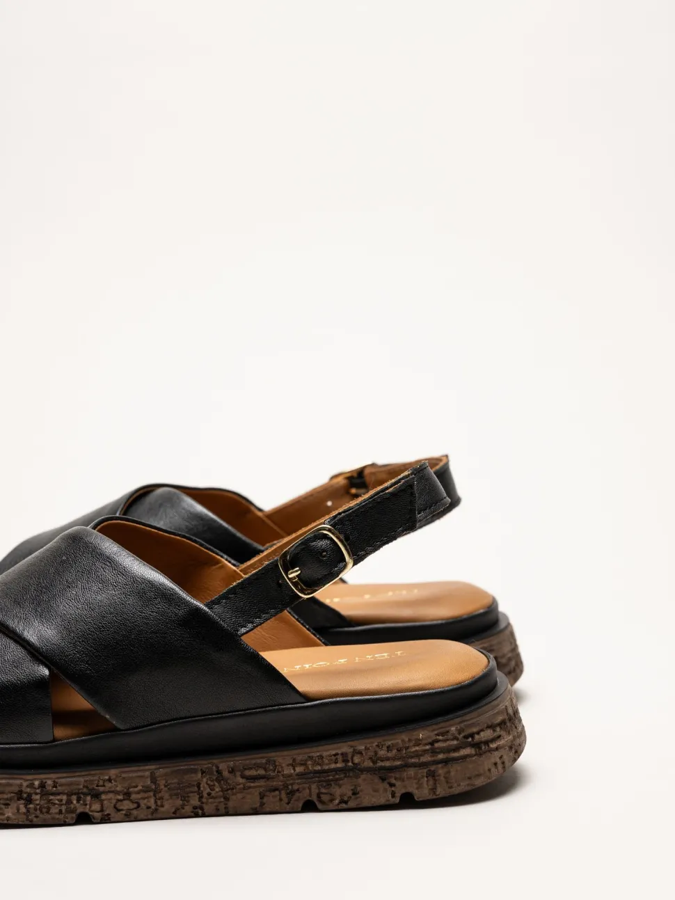 Ten Points - Mona - Svarta skinnsandaler