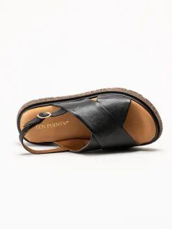 Ten Points - Mona - Svarta skinnsandaler