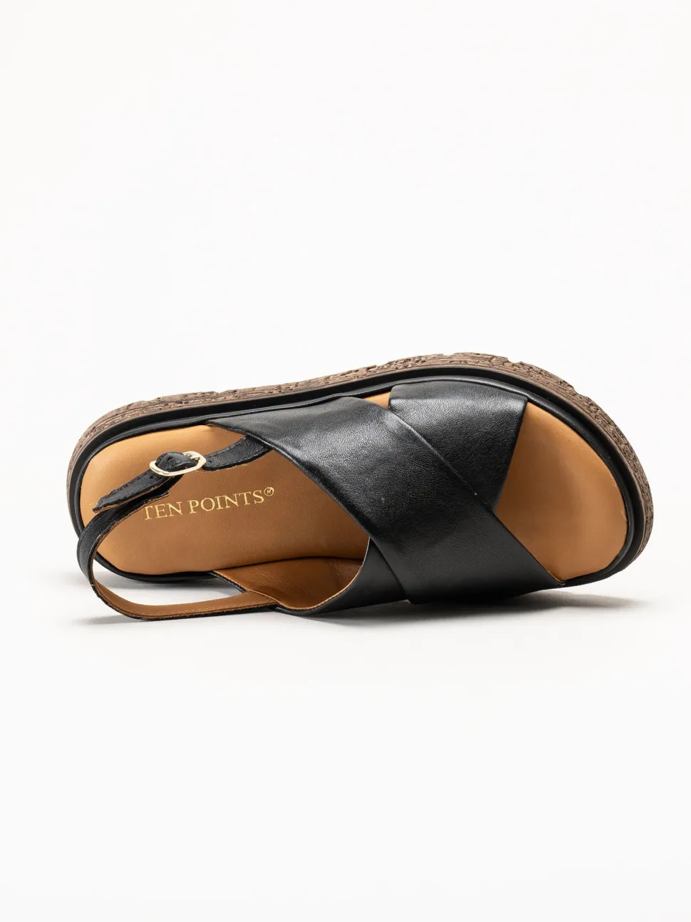 Ten Points - Mona - Svarta skinnsandaler