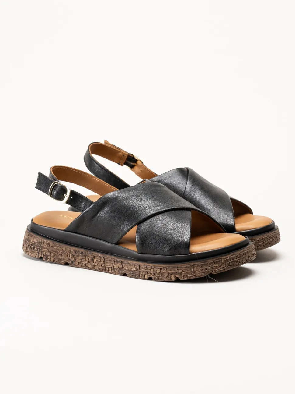 Ten Points - Mona - Svarta skinnsandaler