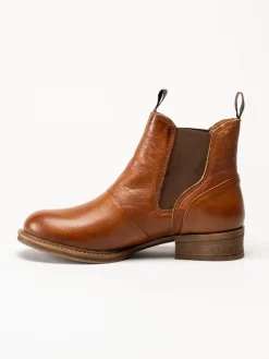 Ten Points - Pandora - Ljusbruna chelsea boots i skinn