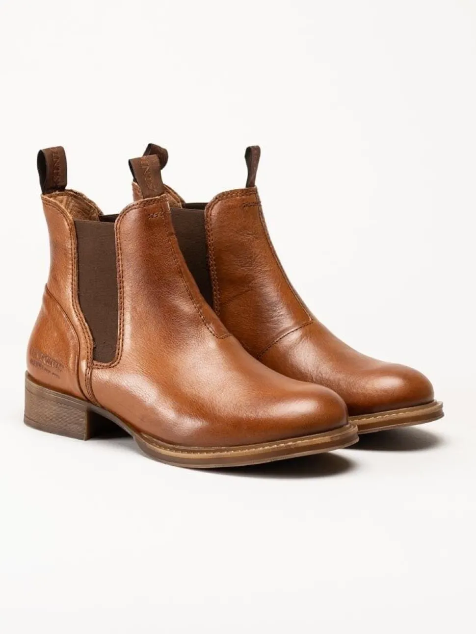 Ten Points - Pandora - Ljusbruna chelsea boots i skinn