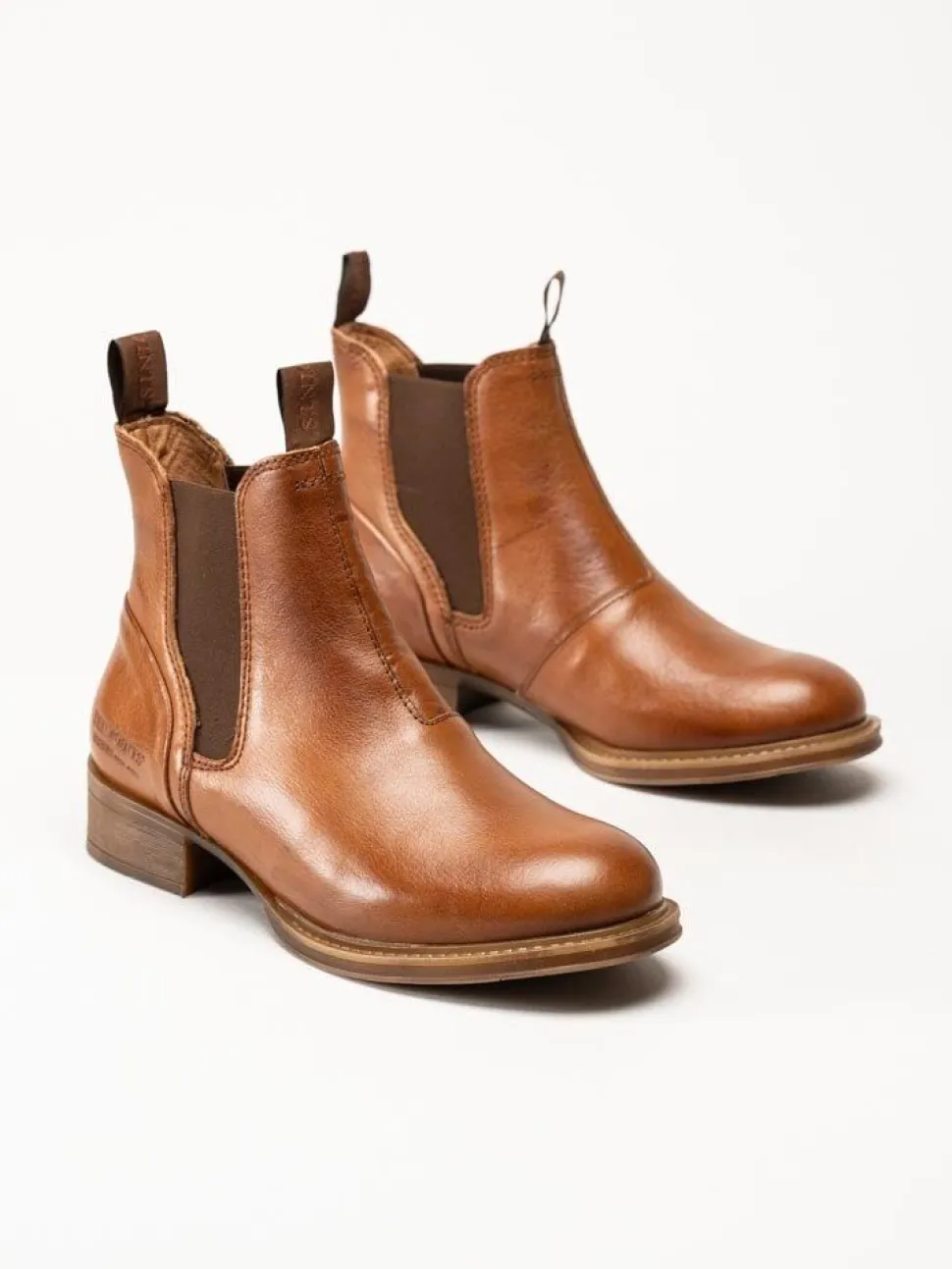 Ten Points - Pandora - Ljusbruna chelsea boots i skinn