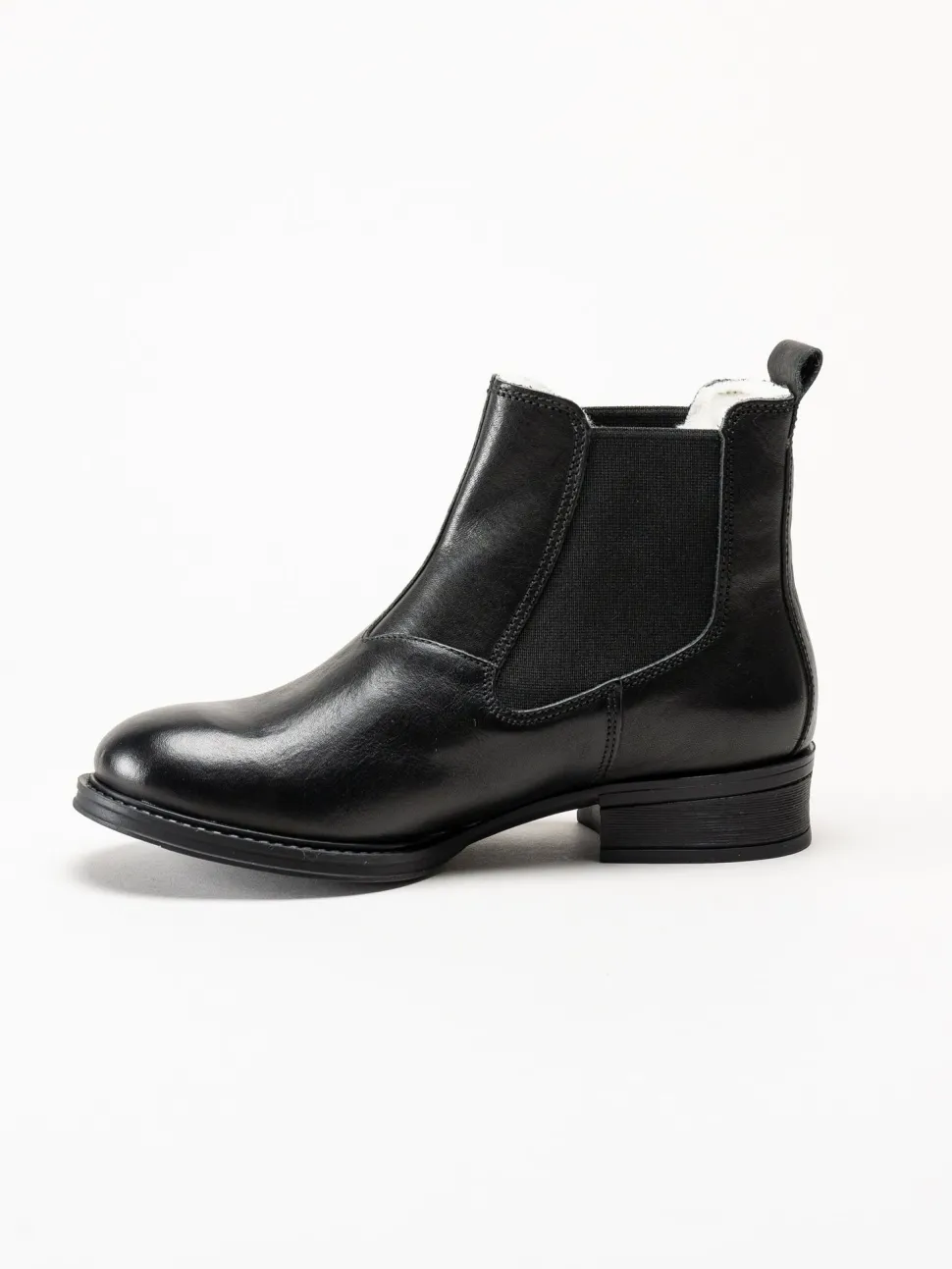 Ten Points - Pandora - Svarta chelsea boots i skinn