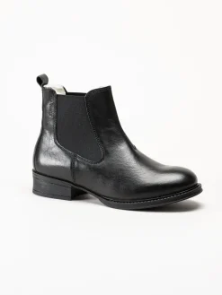 Ten Points - Pandora - Svarta chelsea boots i skinn