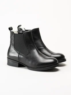 Ten Points - Pandora - Svarta chelsea boots i skinn