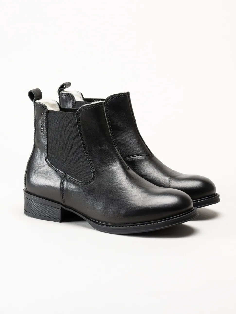 Ten Points - Pandora - Svarta chelsea boots i skinn