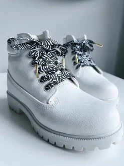 The Shoelace Brand - Classic Zebra 100cm - Zebramönstrade skoband i textil
