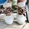 The Shoelace Brand - Leopard Scarf 120 - Leopardmönstrade skoband i satin