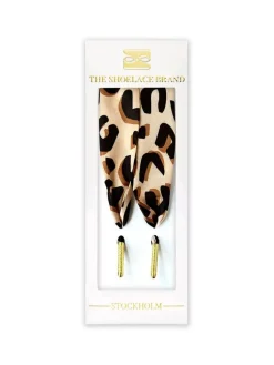 The Shoelace Brand - Leopard Scarf 120 - Leopardmönstrade skoband i satin
