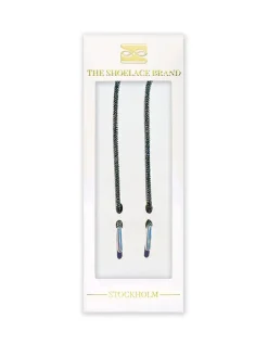 The Shoelace Brand - Luxury Black 120cm - Svarta skoband med glitter och strass