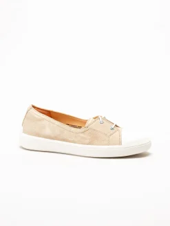 Think - Turna - Beige Ballerina i mocka