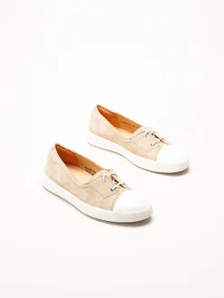 Think - Turna - Beige Ballerina i mocka