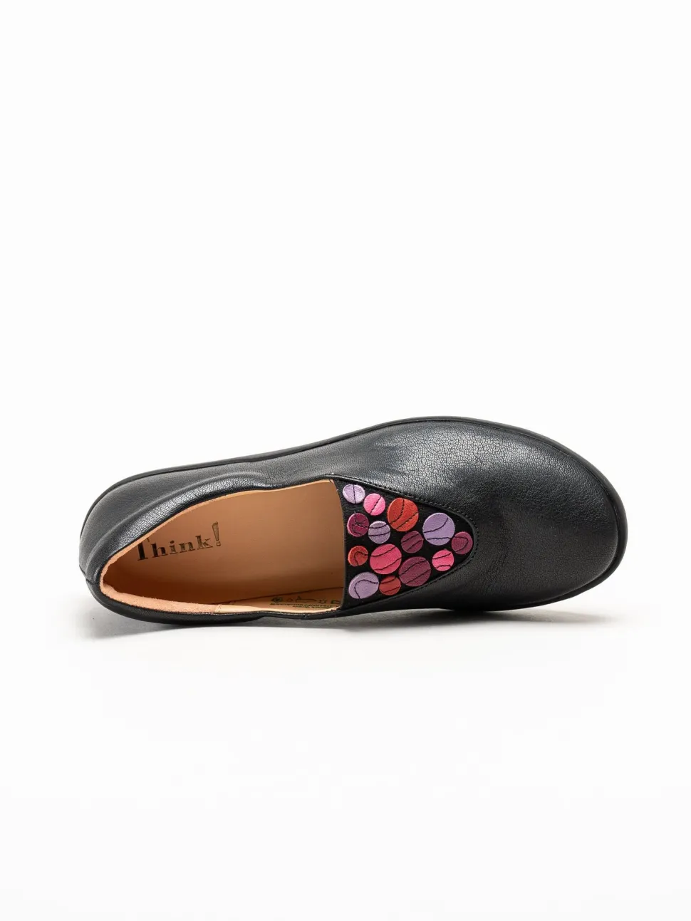 Think - Turna - Svarta ballerinaskor i skinn