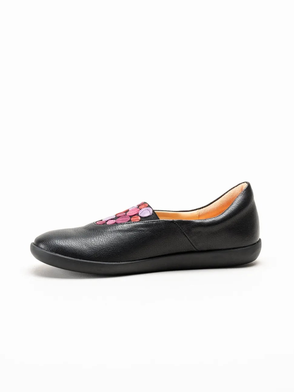 Think - Turna - Svarta ballerinaskor i skinn