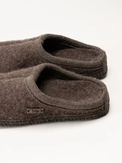 Ulle - Ulle Original - Mörkbruna slip in tofflor i ull