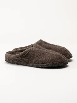 Ulle - Ulle Original - Mörkbruna slip in tofflor i ull