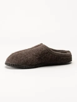 Ulle - Ulle Original - Mörkbruna slip in tofflor i ull