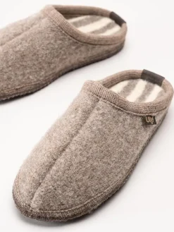 Ulle - Ulle Stripe - Beige slip in tofflor i ull