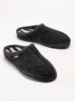Ulle - Ulle Stripe - Svarta slip in tofflor i ull