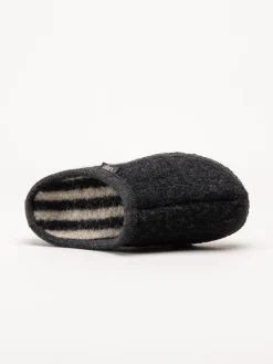 Ulle - Ulle Stripe - Svarta slip in tofflor i ull