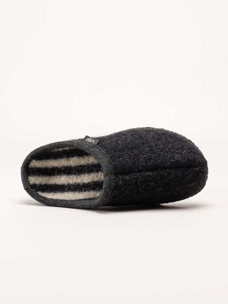 Ulle - Ulle Stripe - Svarta slip in tofflor i ull